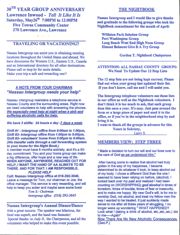 3rd page of May newsletter