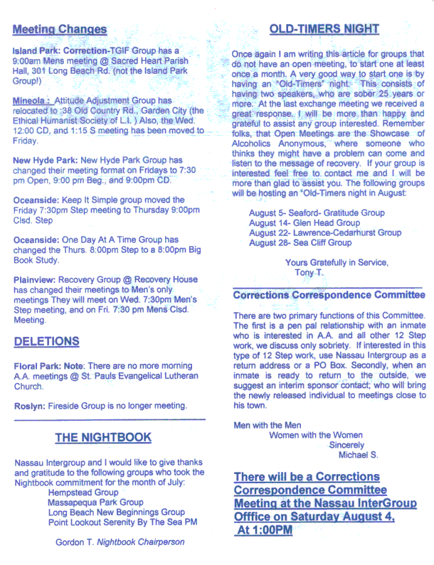 2nd page of August newsletter